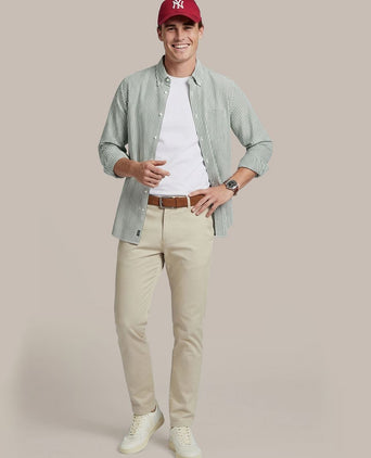 Overhemd big stripe groen