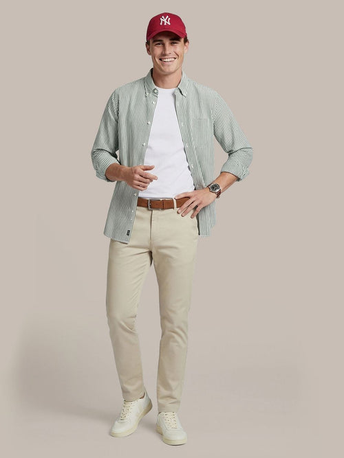 Overhemd big stripe groen