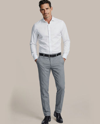 Overhemd extra lange mouwen twill wit