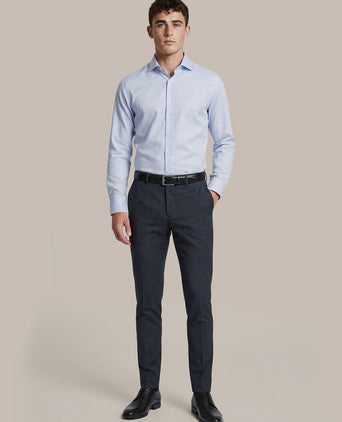 Overhemd twill sleeve 7 lichtblauw