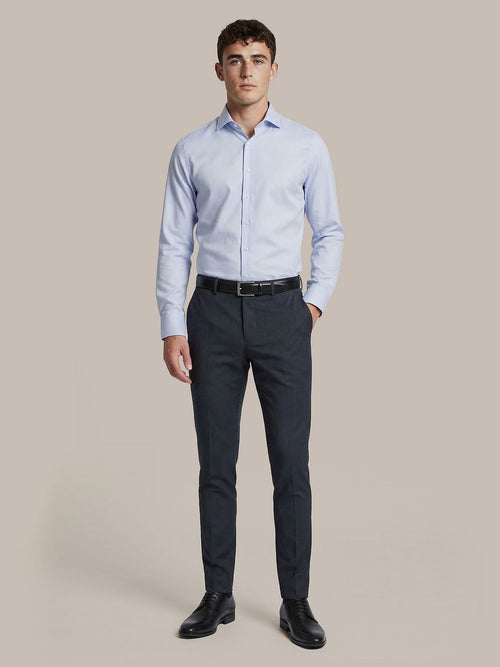 Overhemd twill sleeve 7 lichtblauw