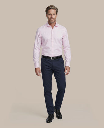 Overhemd extra lange mouwen twill roze