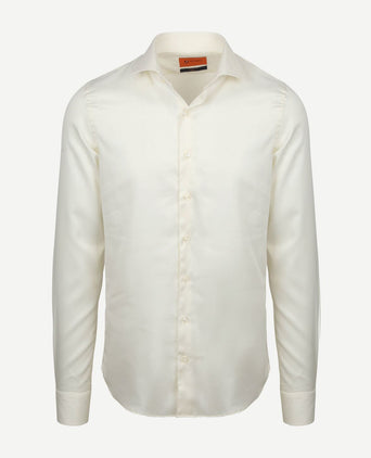 Suitable overhemd extra lange mouwen twill ecru | Slim-fit