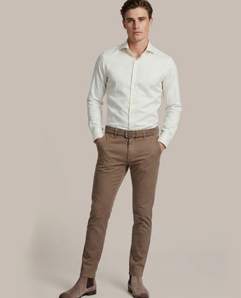 Overhemd extra lange mouwen twill ecru