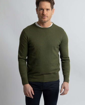 Trui cotton cashmere olijfgroen