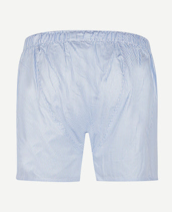 Boxershort poplin streep lichtblauw
