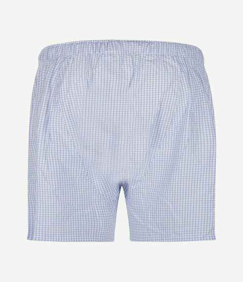 Boxershort ruit lichtblauw