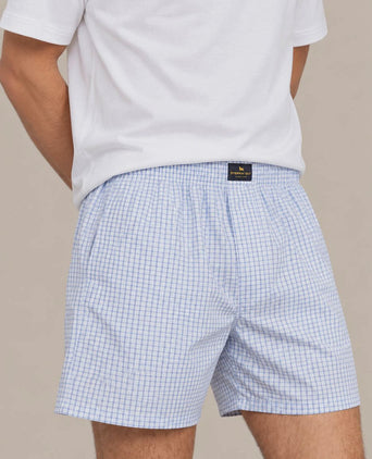 Boxershort ruit lichtblauw