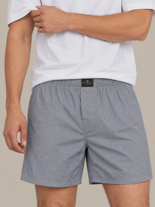 Boxershort print donkerblauw