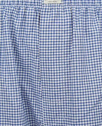 Boxershort dobby ruit blauw