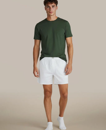 Boxershort solid poplin wit