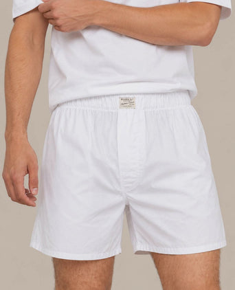 Boxershort solid poplin wit