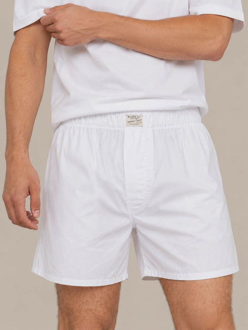 Boxershort solid poplin wit
