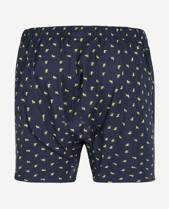Boxershort poplin print donkerblauw