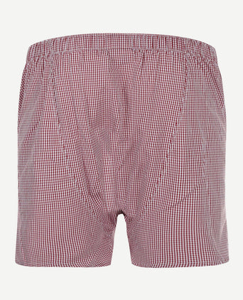 Boxershort poplin ruiten rood