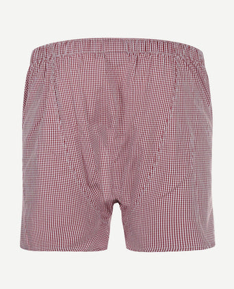 Boxershort poplin ruiten rood