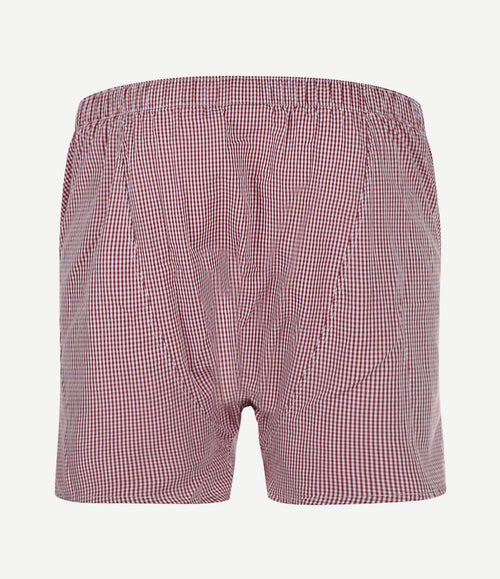 Boxershort poplin ruiten rood