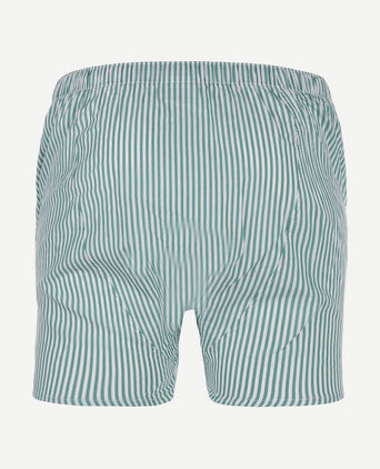 Boxershort streep poplin groen