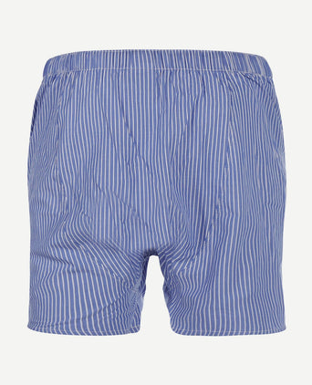Boxershort poplin streep blauw