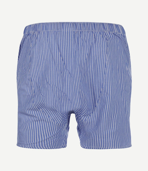 Boxershort poplin streep blauw