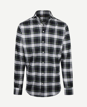 Flanel overhemd ruit blauw groen