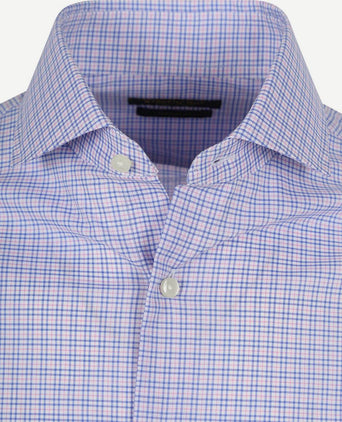 Overhemd ruiten blauw roze