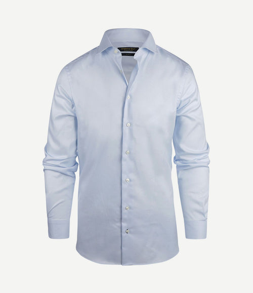 Overhemd slim-fit twill lichtblauw