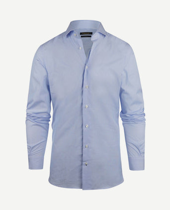 Overhemd slim-fit streep lichtblauw