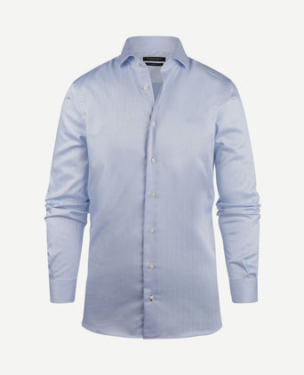 Overhemd slim-fit herringbone lichtblauw