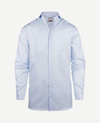 Overhemd twill extra lange mouw lichtblauw