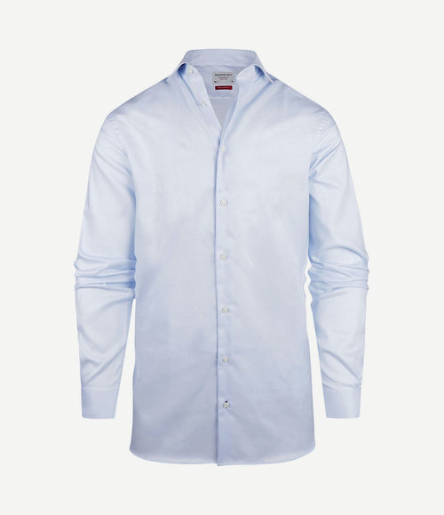 Overhemd twill extra lange mouw lichtblauw