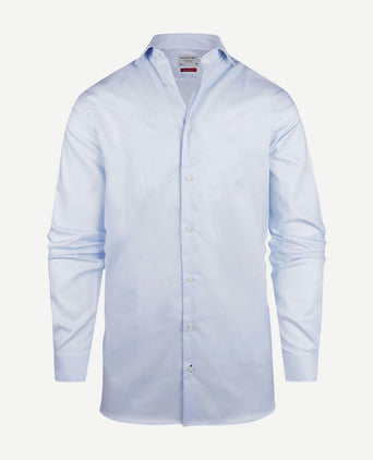 Overhemd twill extra lange mouw lichtblauw