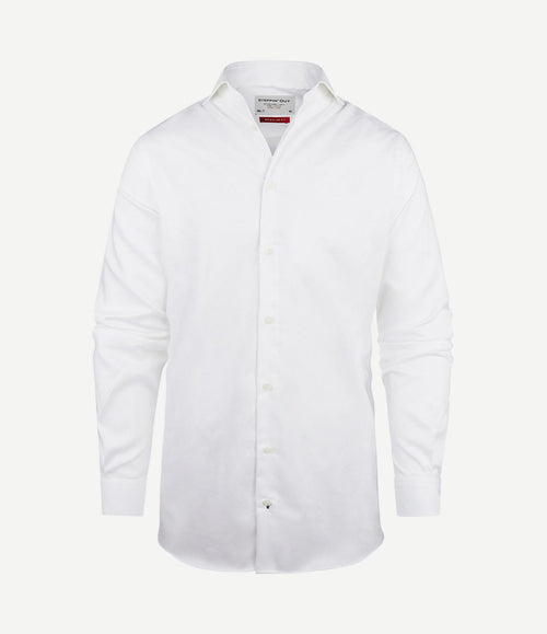 Extra long sleeves overhemd twill wit