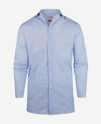 Overhemd extra lange mouw ruit blauw