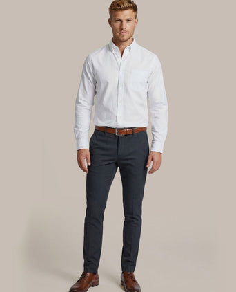 Extra long sleeves overhemd twill wit