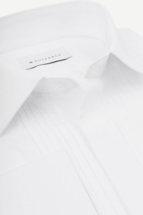 Smoking overhemd plisse wit | Regular-fit