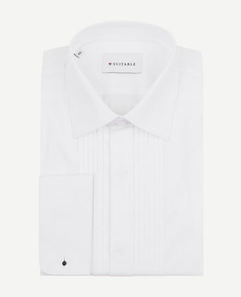 Smoking overhemd plisse wit | Regular-fit