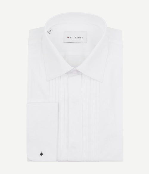 Smoking overhemd plisse wit | Regular-fit