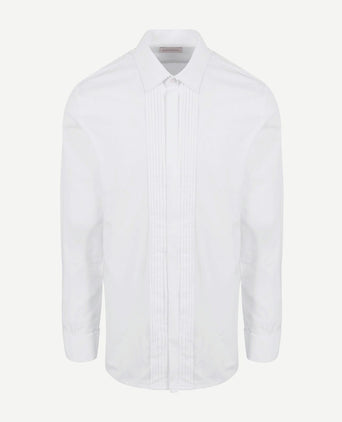 Smoking overhemd plisse wit | Regular-fit