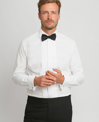 Smoking overhemd plisse wit