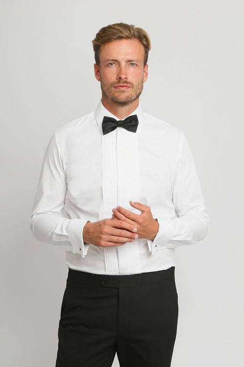 Smoking overhemd plisse wit | Regular-fit