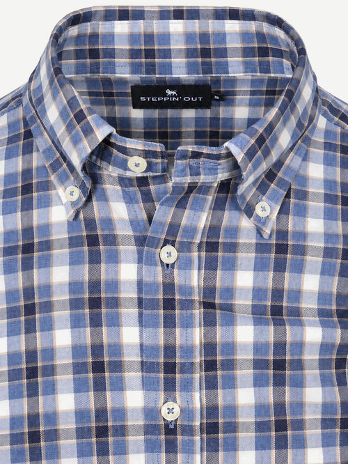 Overhemd ruit blauw