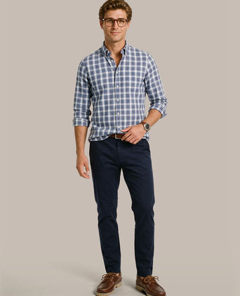 Overhemd ruit blauw