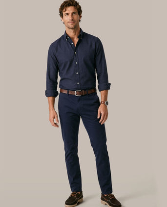 Overhemd twill donkerblauw