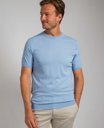 Knitted t-shirt wap lichtblauw