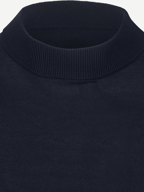 Suitable trui cooldry knit turtleneck donkerblauw | Slim-fit