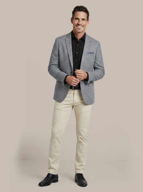 Colbert grou check royal blauw