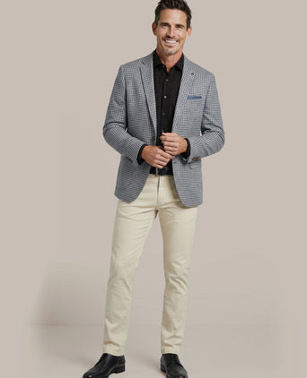Colbert grou check royal blauw