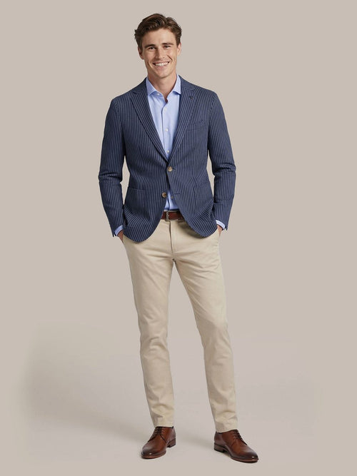 Colbert mylo pinstripe donkerblauw