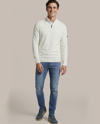 Race halve rits trui off white